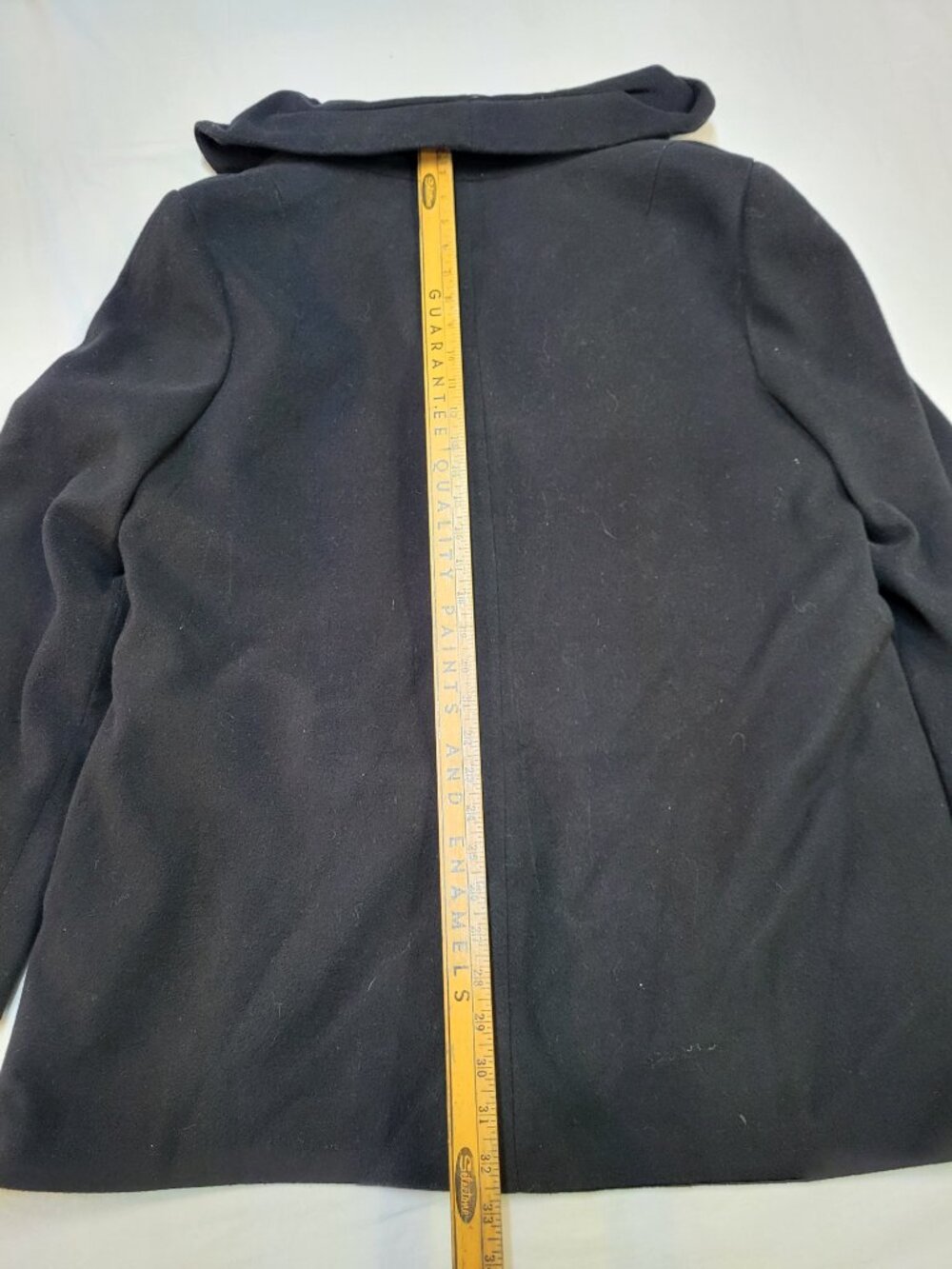 Cleo Black Wool Blend Belted Pea Coat Jacket Size 18 Shawl Collar Classic Winter - Picture 5 of 13